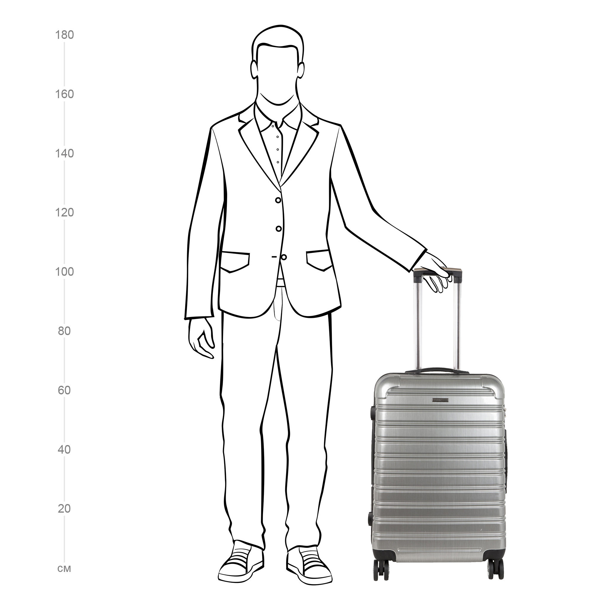 Чемодан средний POLAR Р111 24" Grey