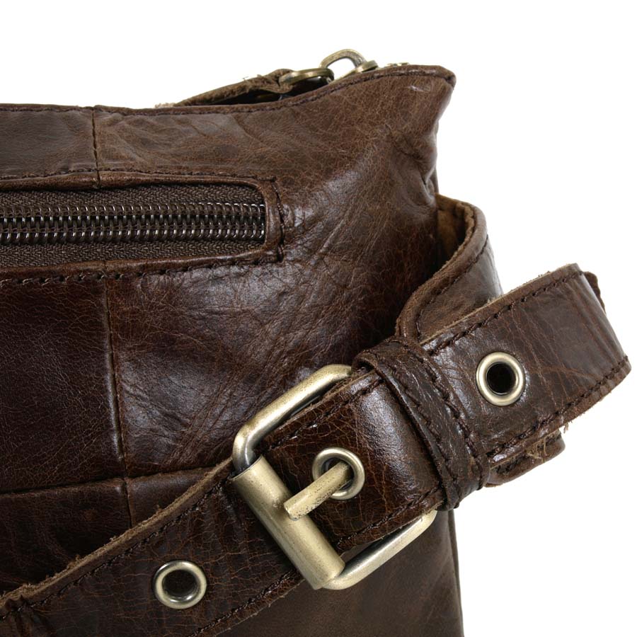 Кожаная сумка на пояс POLA 0243 Coffee