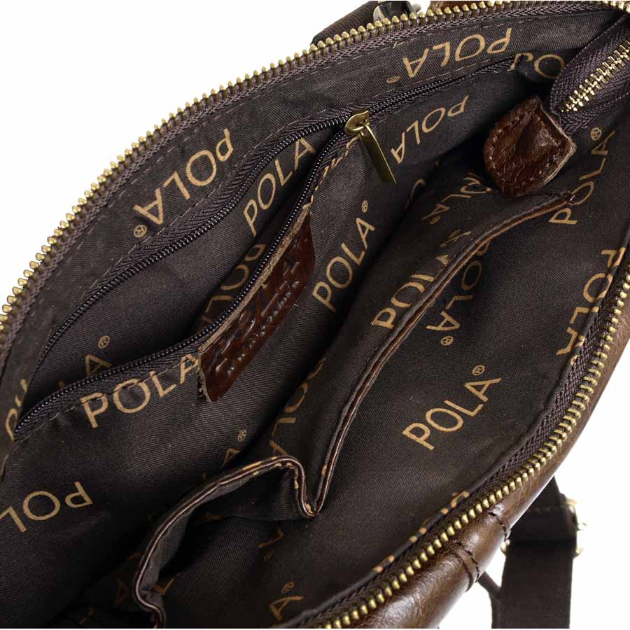 Кожаная сумка на пояс и на ремень POLA 0213 Coffee