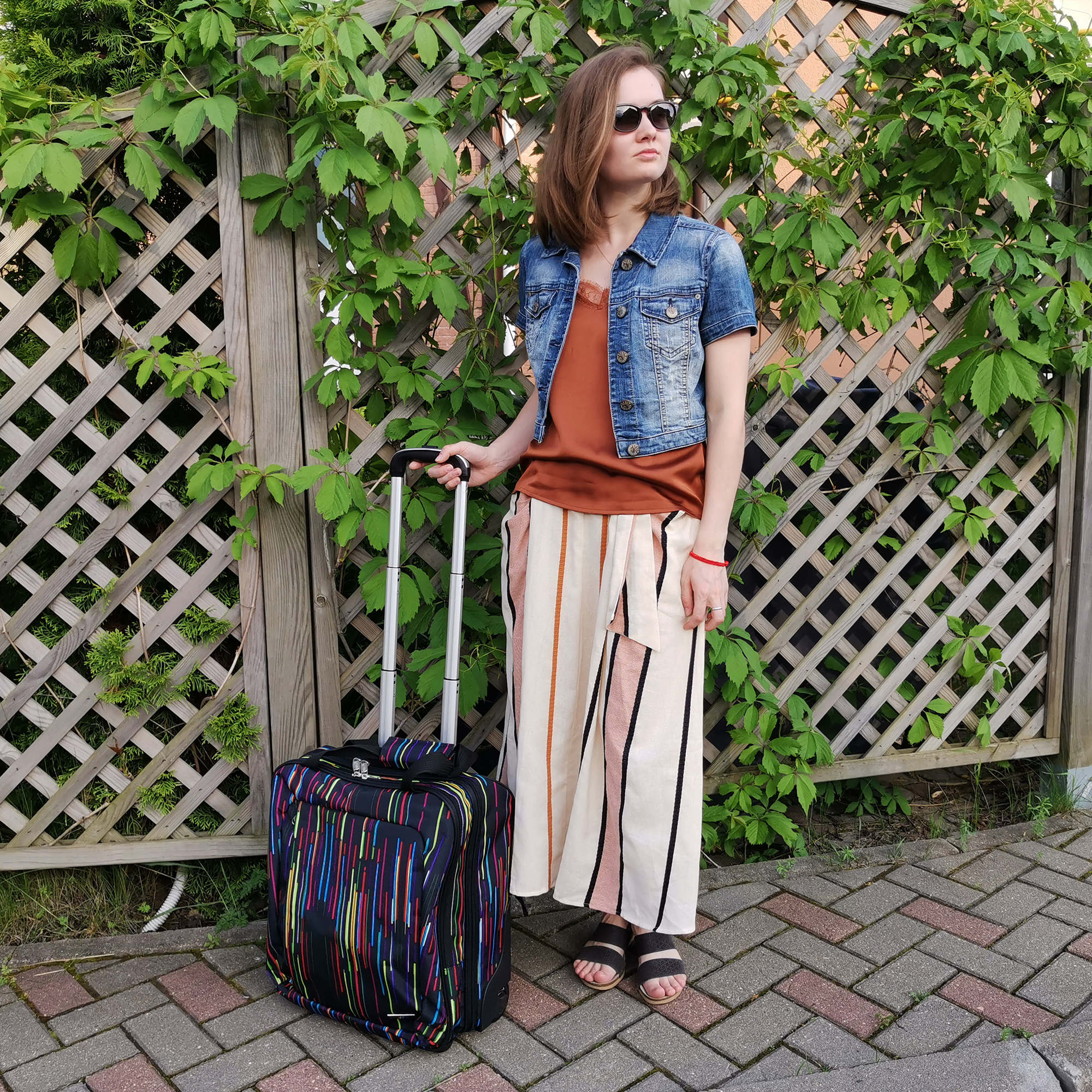 Чемодан на колесах для ручной клади POLAR П7094 "Ромб"