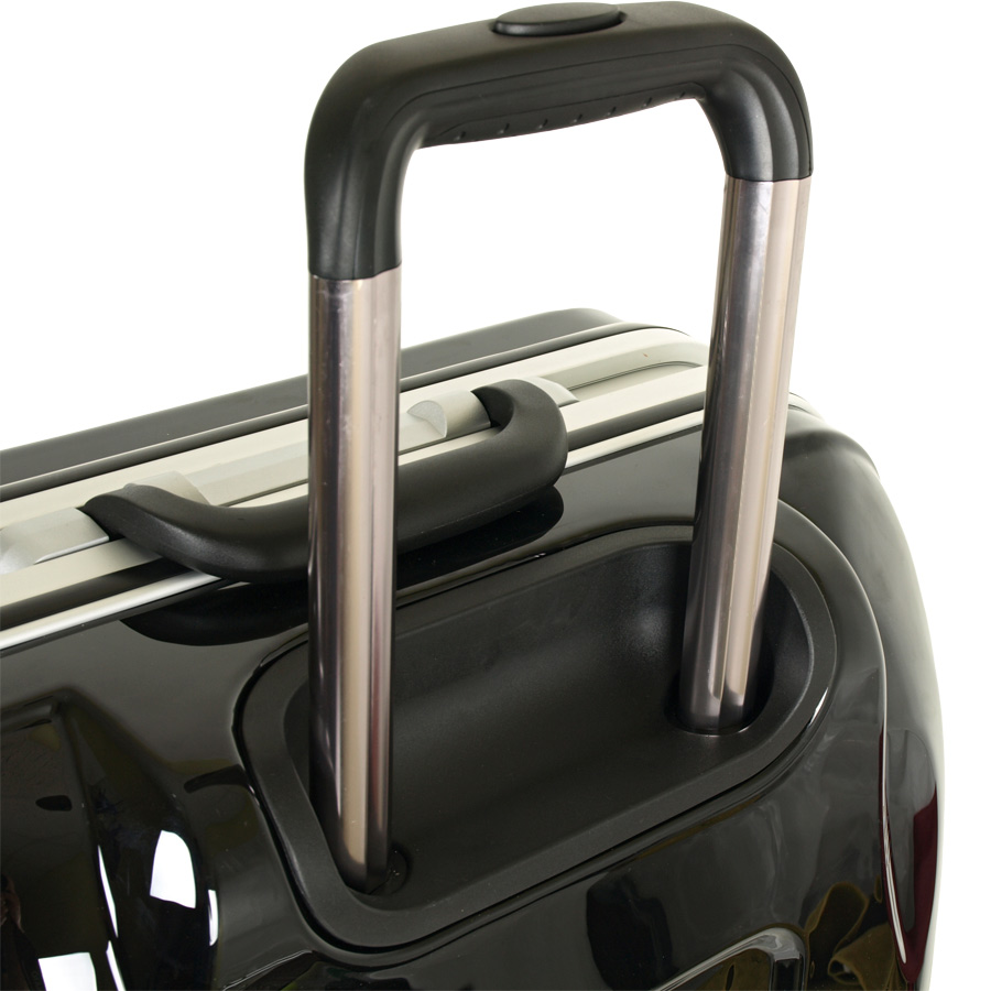 Чемодан-кейс на защелках средний POLAR P1123-25" Black