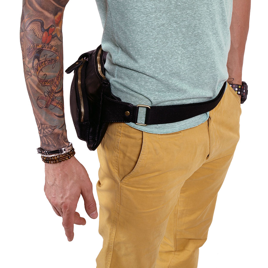 Кожаная сумка на пояс POLA 0243 Coffee