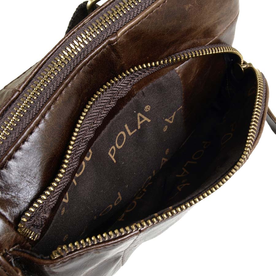 Кожаная сумка на пояс POLA 0243 Coffee