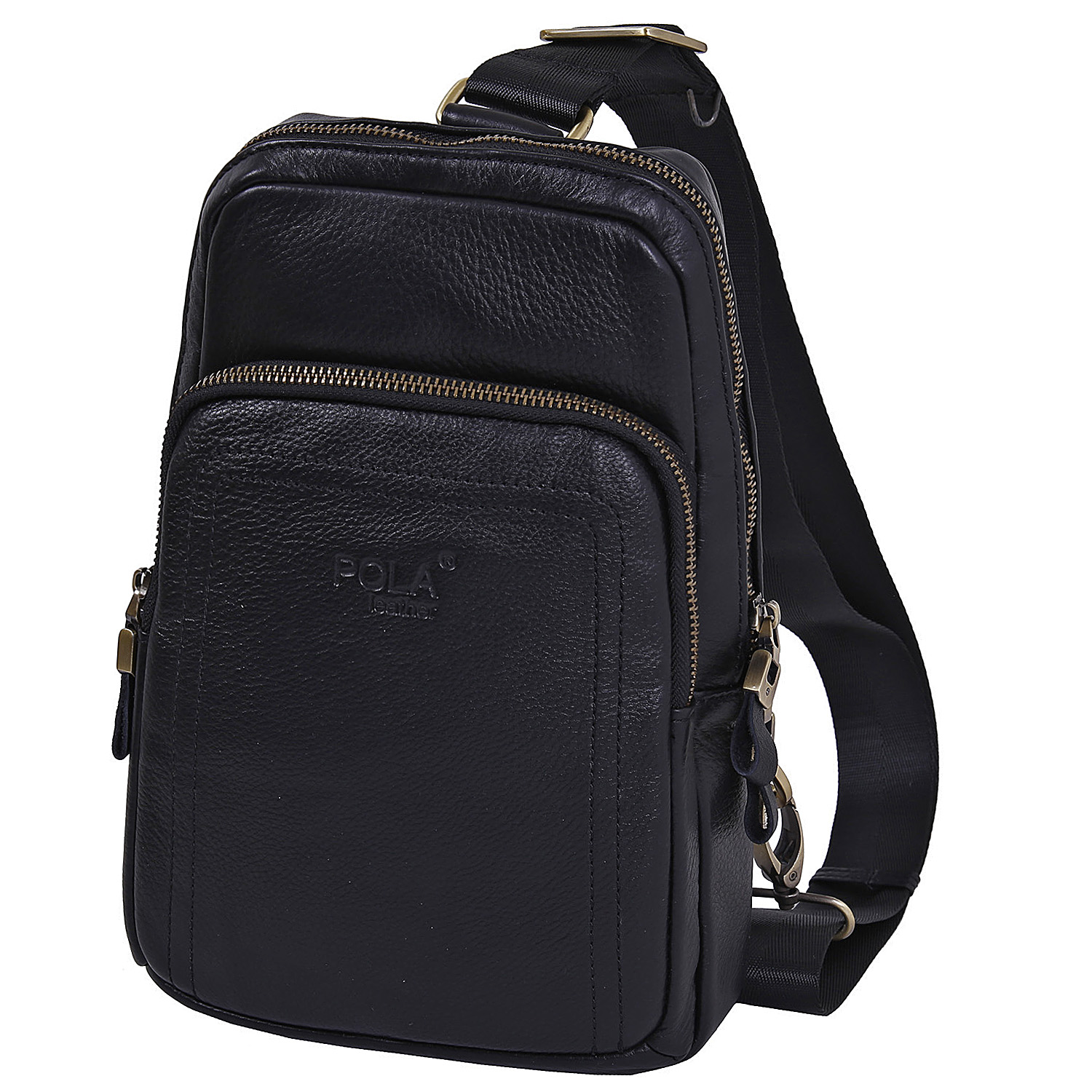 Сумка на плечо (из цельной кожи) POLA 0703 Black