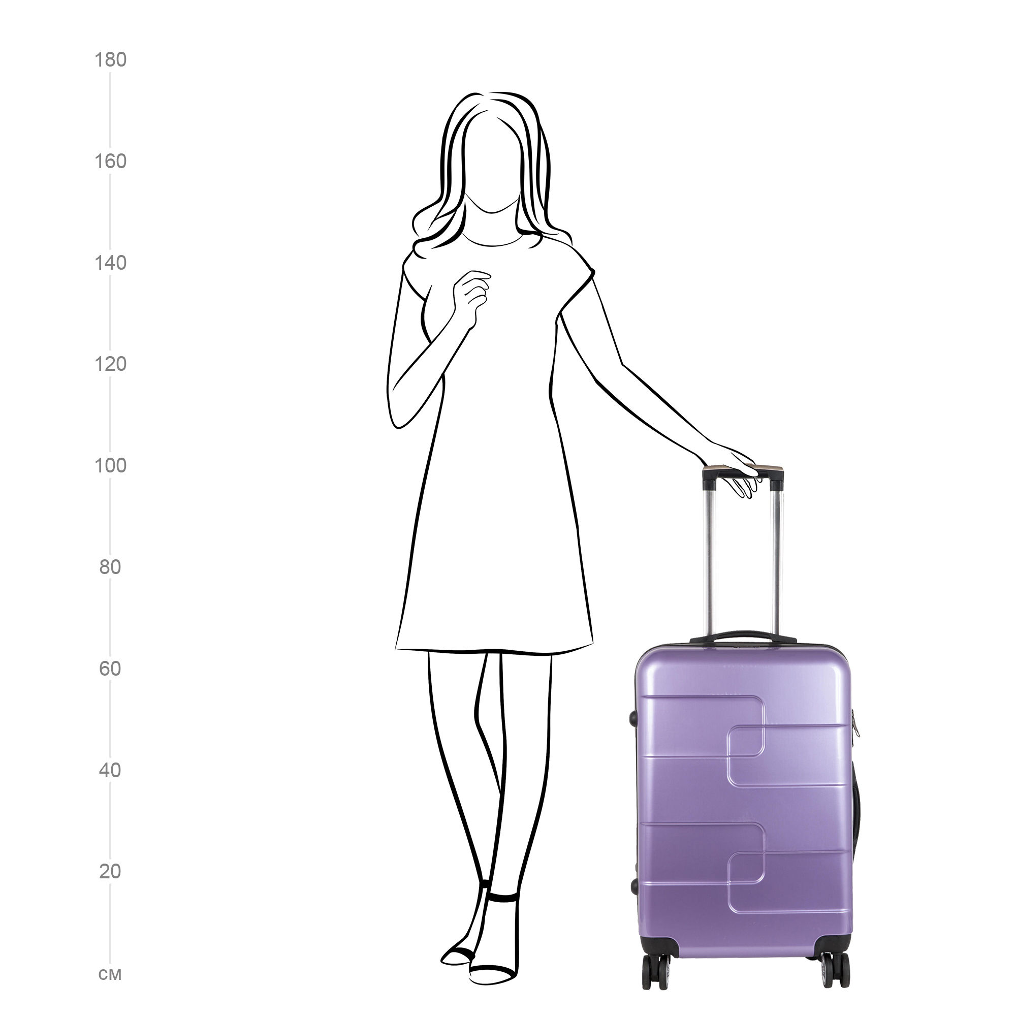 Чемодан средний POLAR Р110-24" Purple