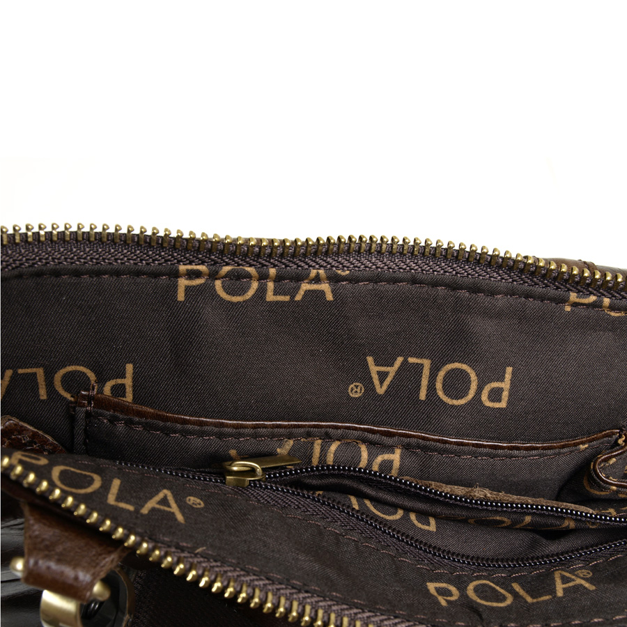 Кожаная сумка на пояс и на ремень POLA 0213 Coffee