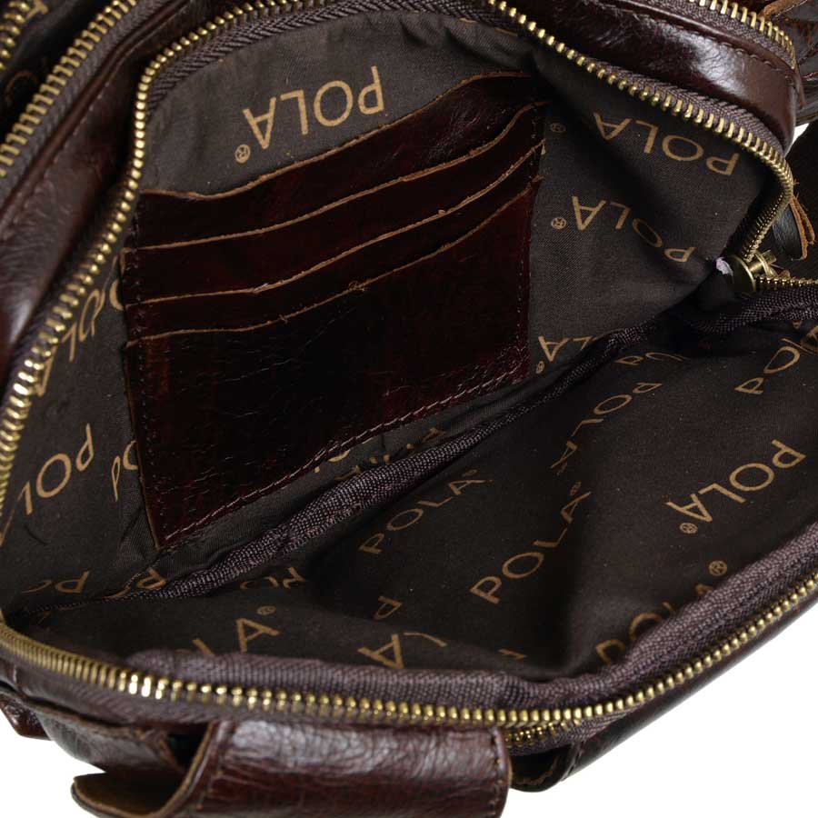 Кожаная сумка на пояс POLAR 21587 Coffee