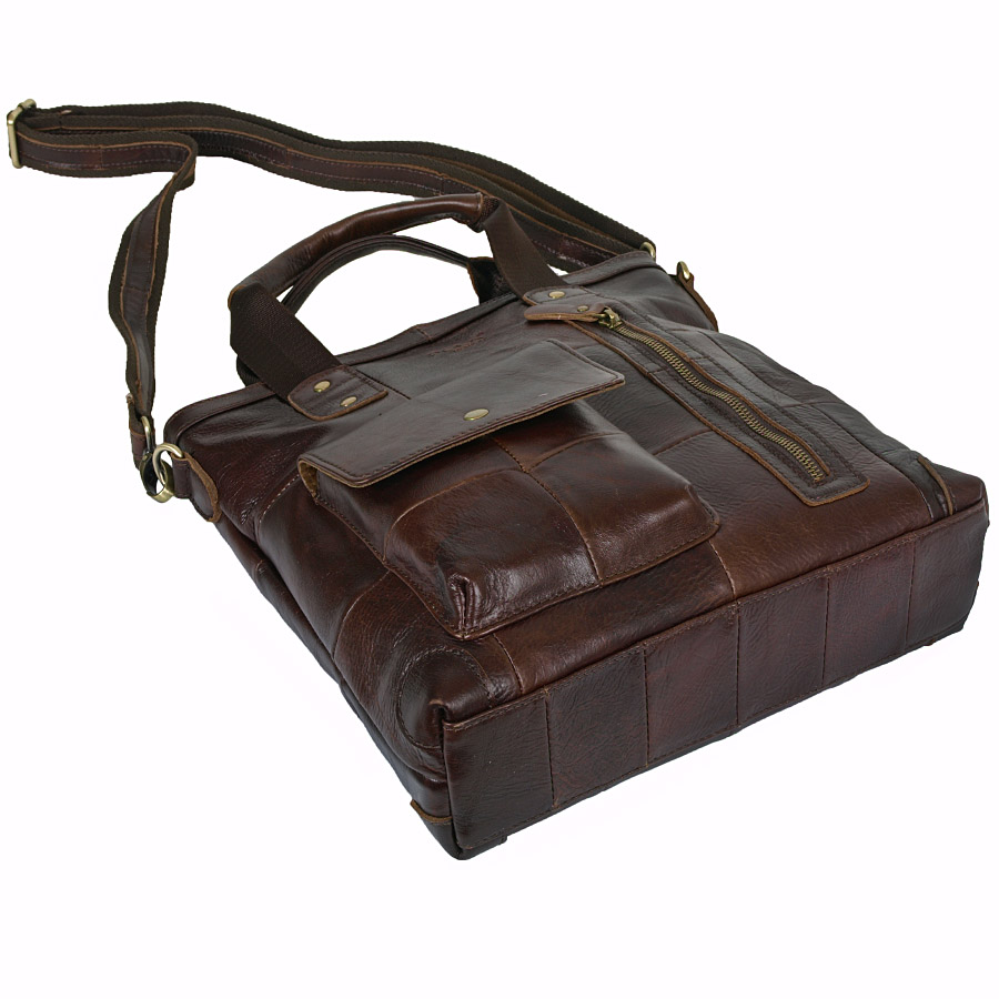 Вертикальная кожаная сумка POLA 0107 Coffee