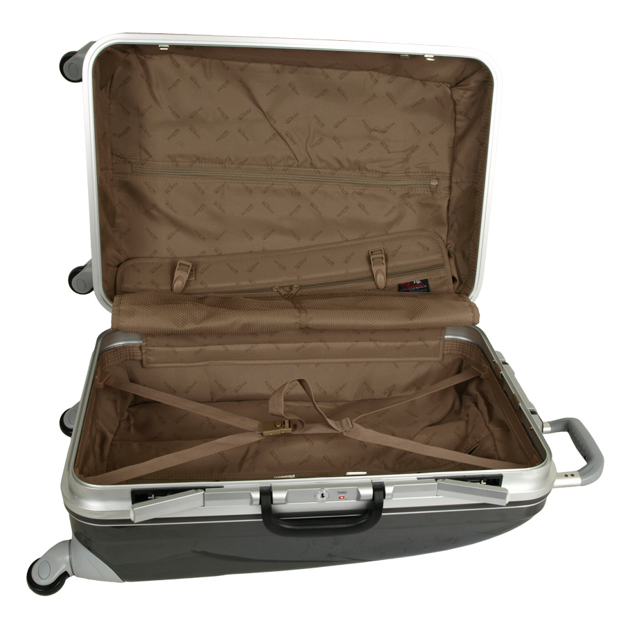 Чемодан-кейс на защелках POLAR P1123-20" Grey