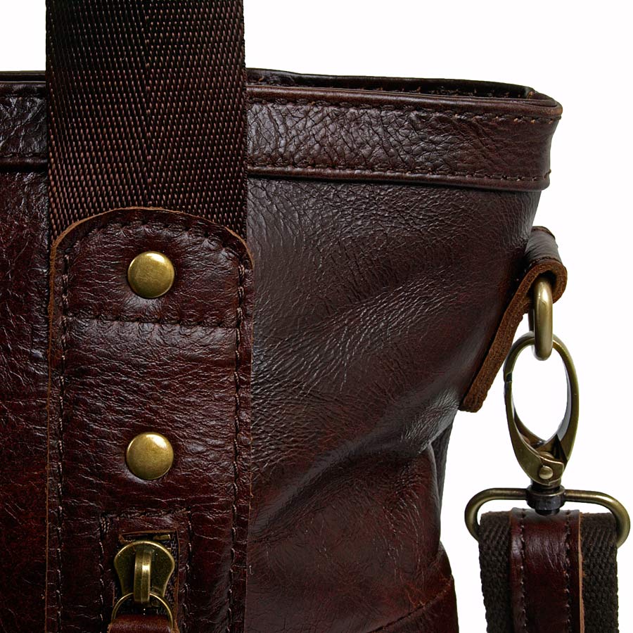 Вертикальная кожаная сумка POLA 0107 Coffee