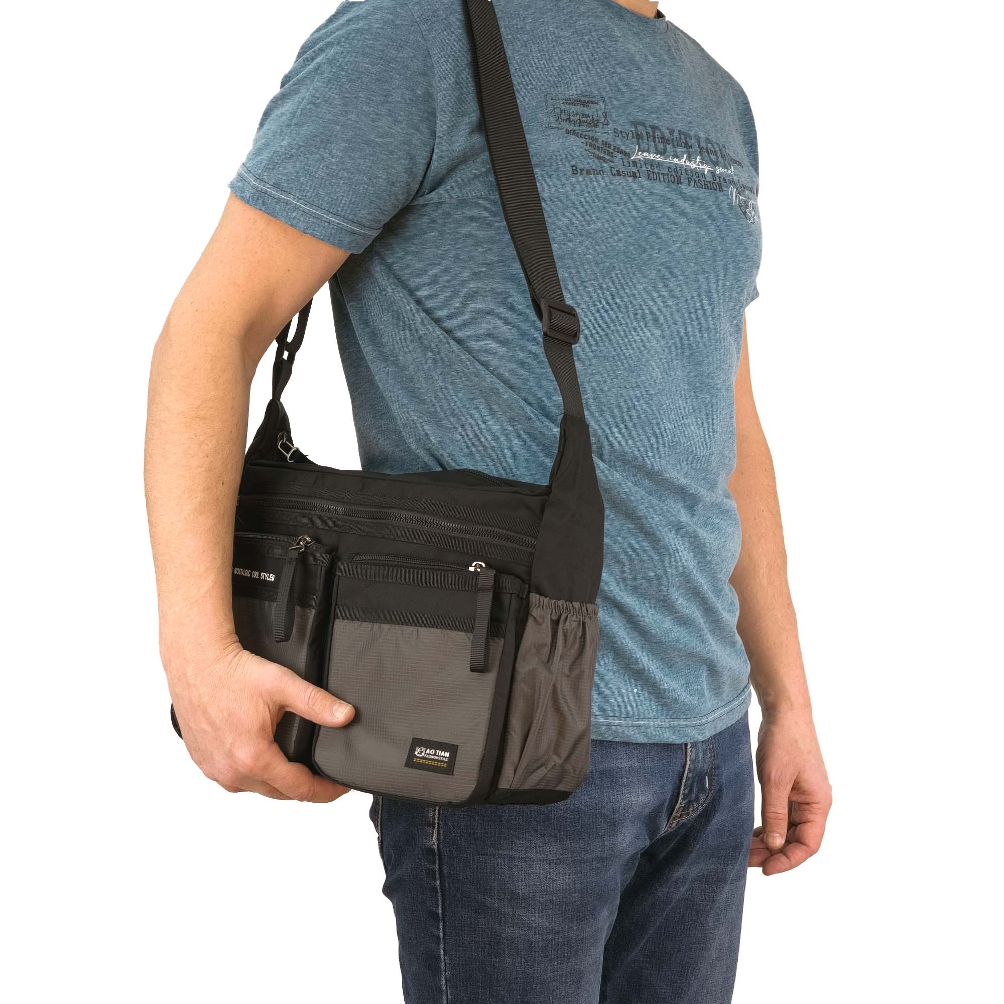 Сумка на плечо унисекс AOTIAN 8644 Grey