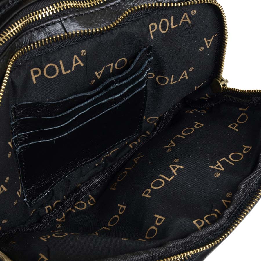 Кожаная сумка на пояс POLAR 21587 Black
