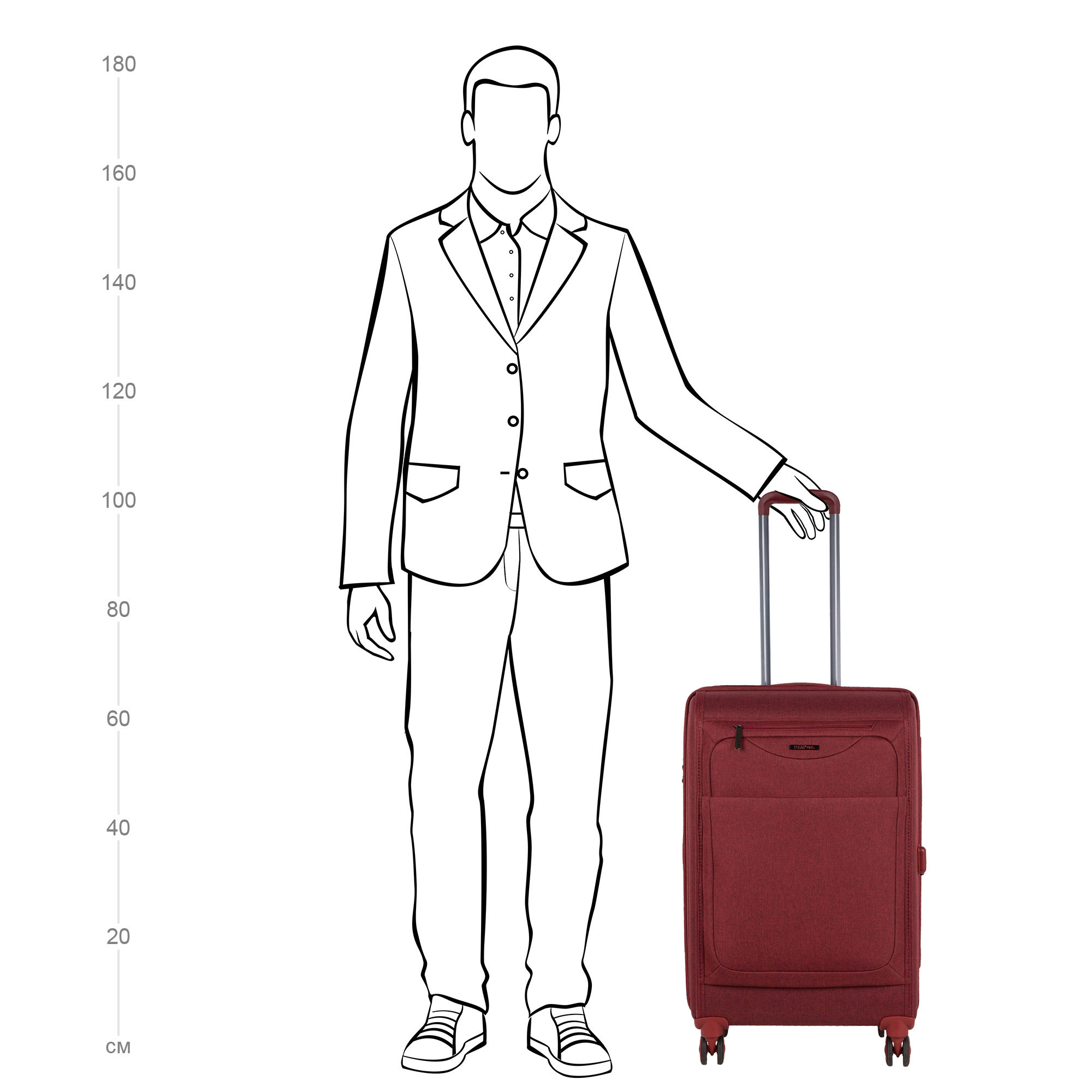 Чемодан средний POLAR Р1927-24" Bordo