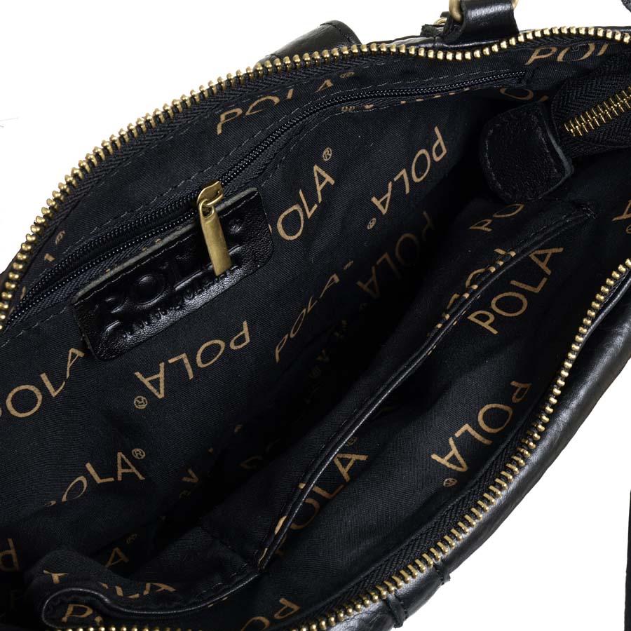 Кожаная сумка на пояс и на ремень POLA 0213 Black