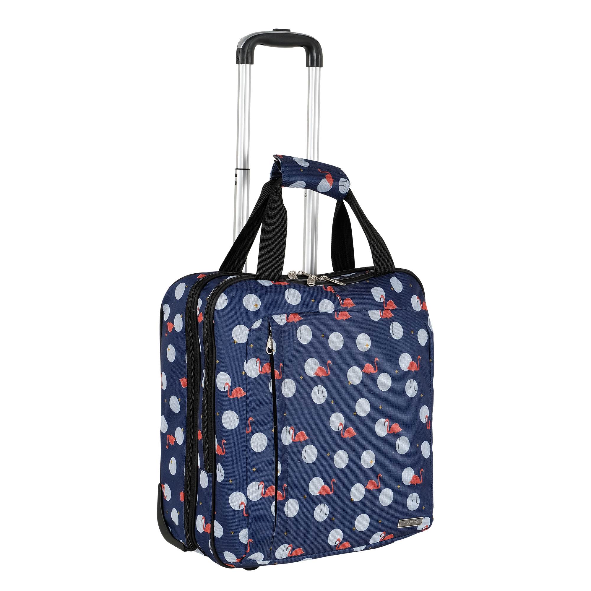 Чемодан на колесах для ручной клади POLAR П7094 "Фламинго"