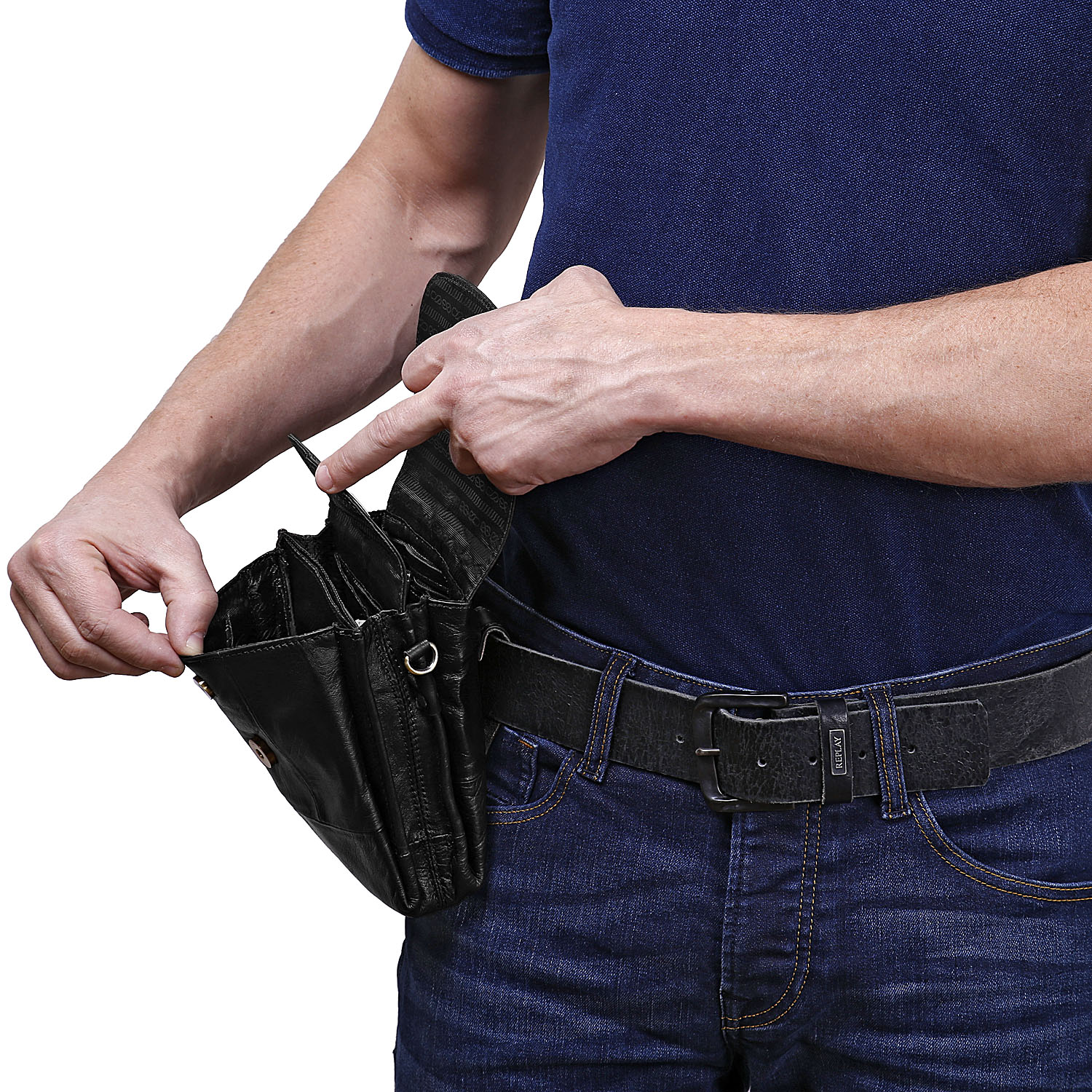 Сумка на плечо с креплением на ремень POLAR 21048 Black