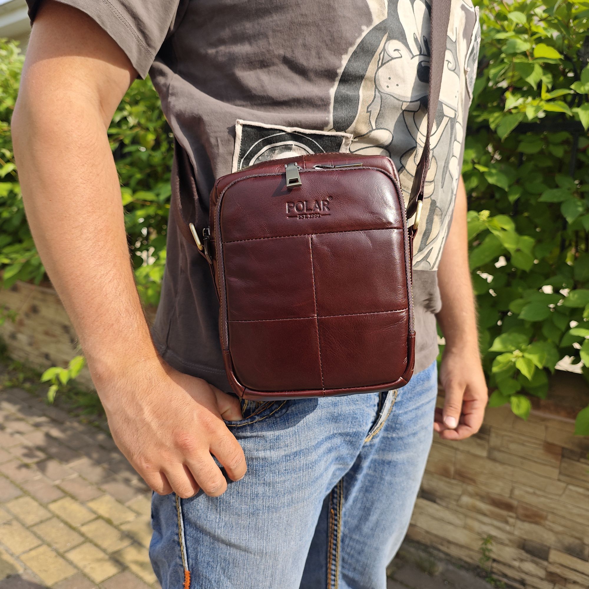 Мужская кожаная сумка POLA 0605 Coffee