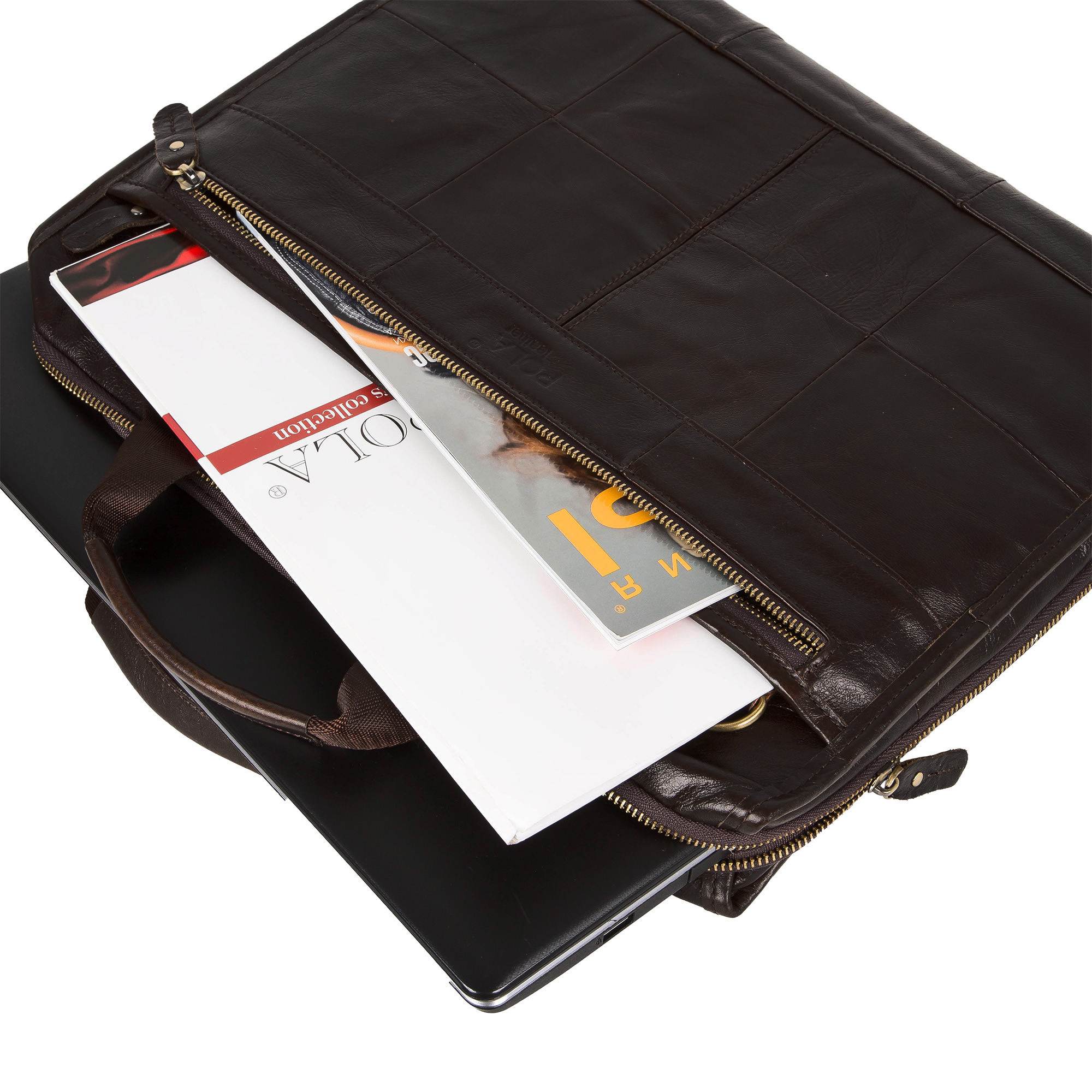 Портфель-папка из натуральной кожи POLA 5191 Brown