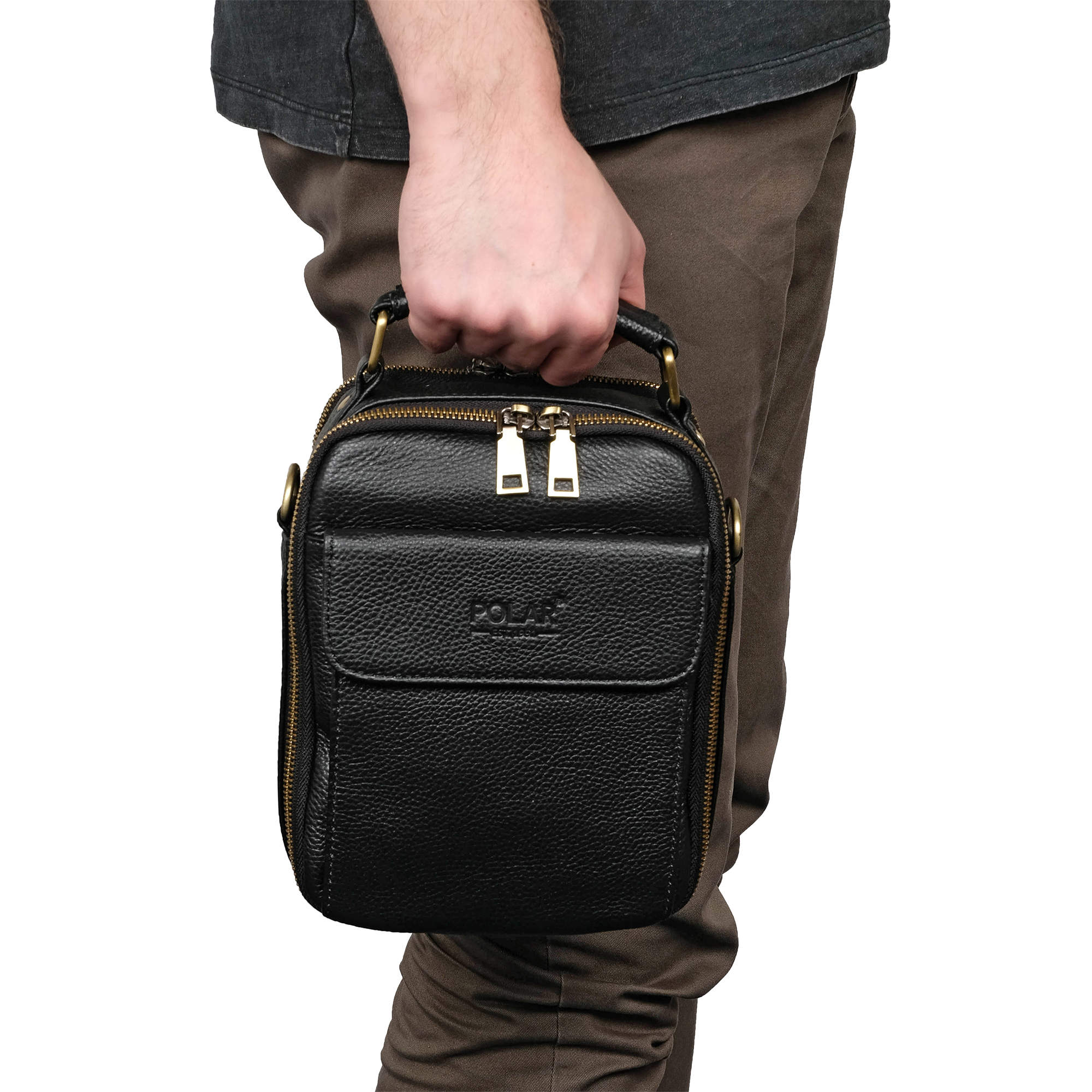 Мужская кожаная сумка POLA 25031 Black