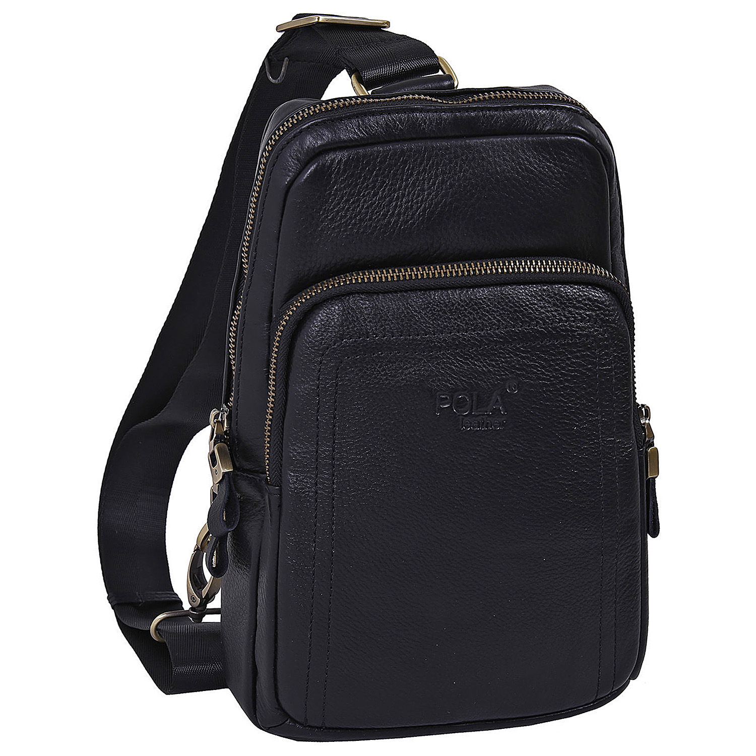 Сумка на плечо (из цельной кожи) POLA 0703 Black