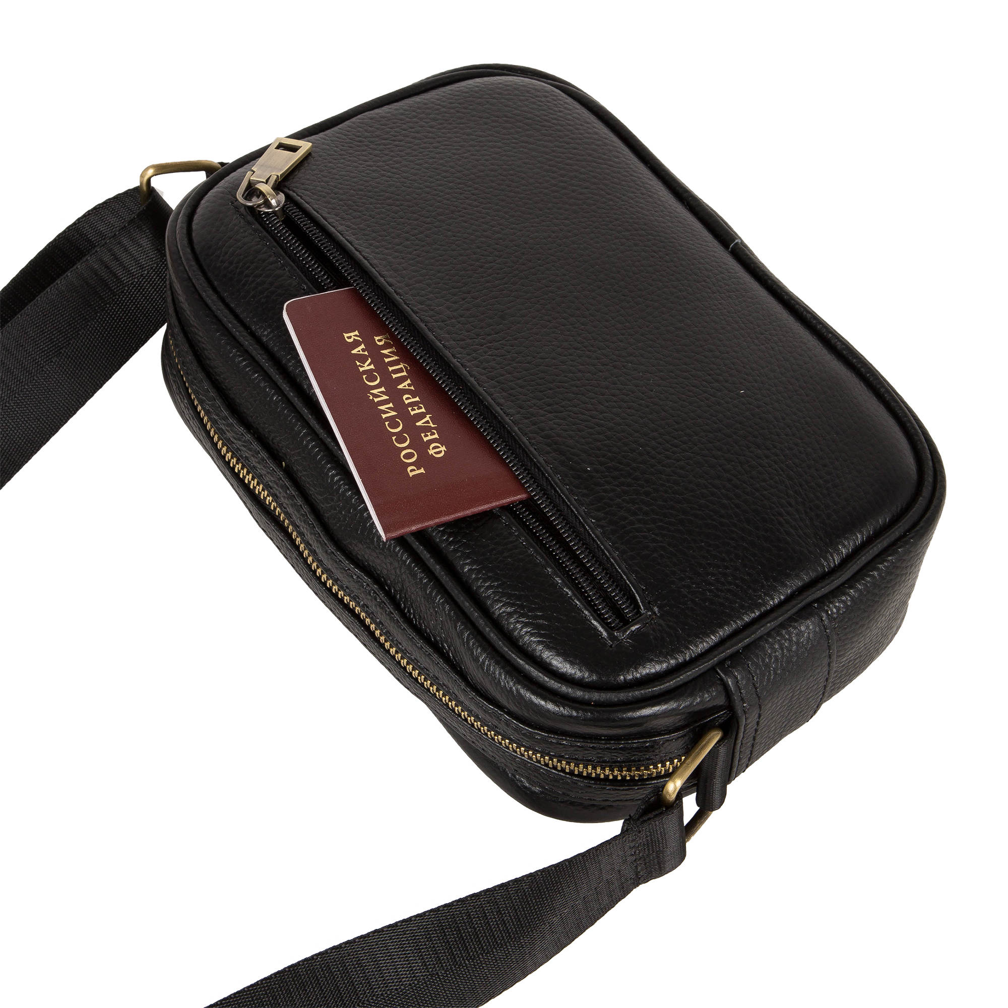 Мужская кожаная сумка POLAR 5001142-1 Black