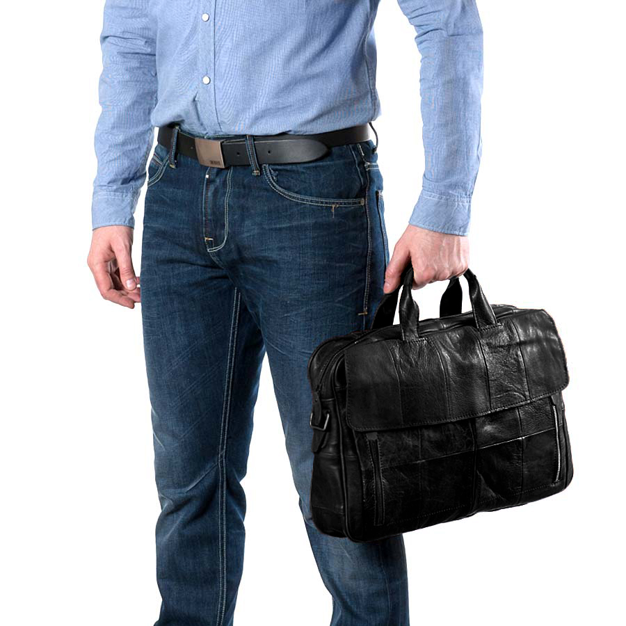 Мужская кожаная сумка POLA 5151 Black