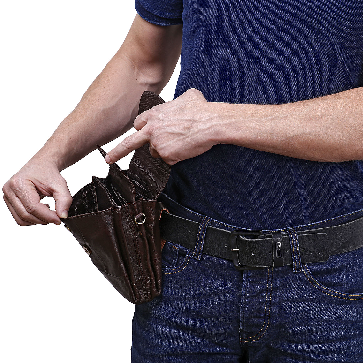 Сумка на плечо с креплением на ремень POLAR 21048 Brown