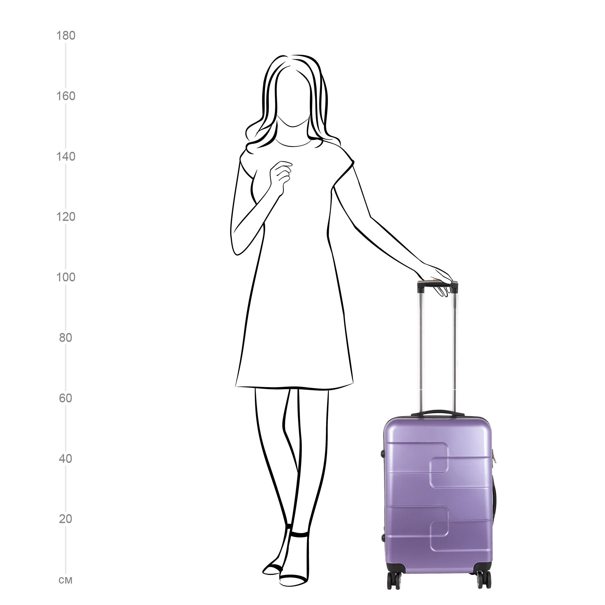 Чемодан малый POLAR Р110-20" Purple