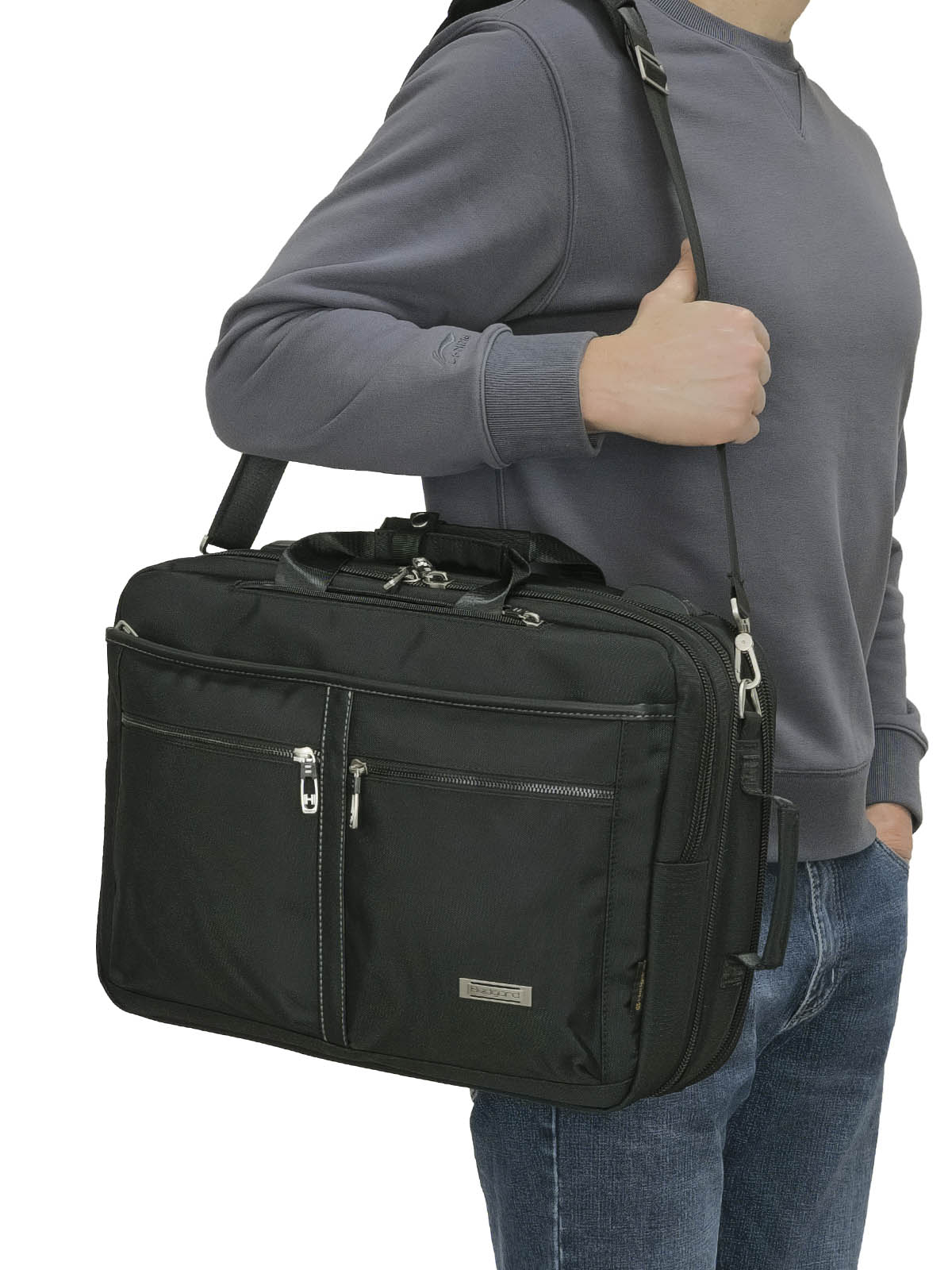 Мужская раздвижная сумка-рюкзак  Hedgard 1340 Black