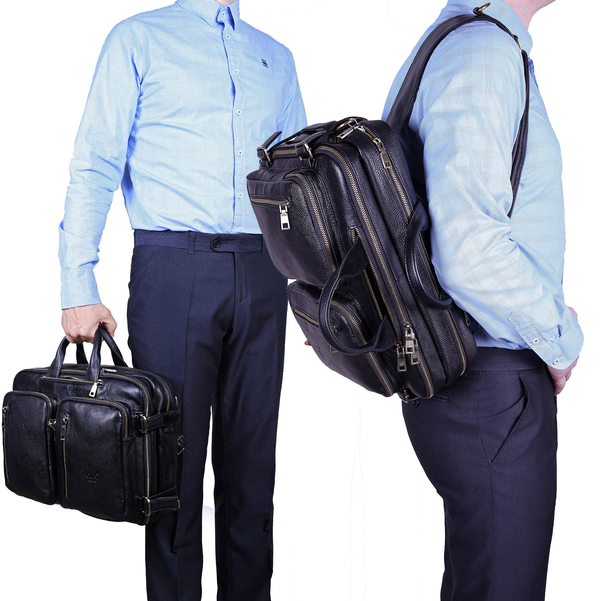 Сумка-рюкзак из натуральной кожи POLA 6031 Black