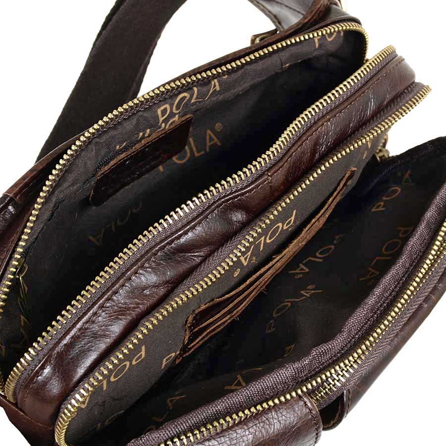 Кожаная сумка на пояс POLAR 21587 Coffee