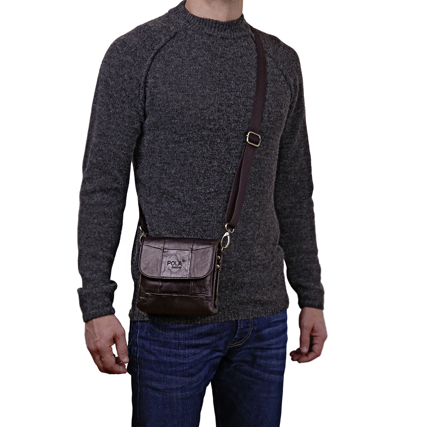 Сумка на плечо с креплением на ремень POLA 9035 Brown