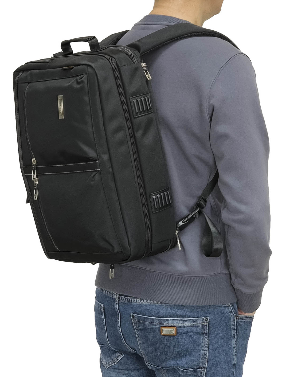 Мужская раздвижная сумка-рюкзак  Hedgard 1340 Black