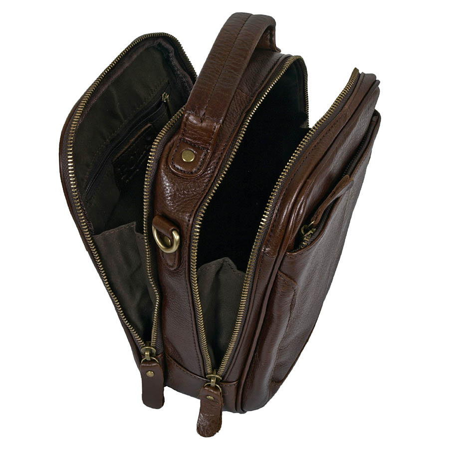 Мужская кожаная сумка POLA 3281 Brown