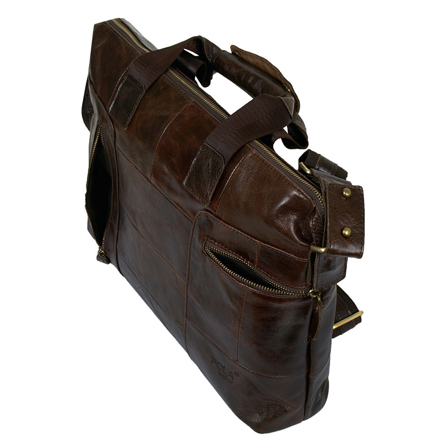 Мужская сумка из натуральной кожи POLA 1011 Coffee