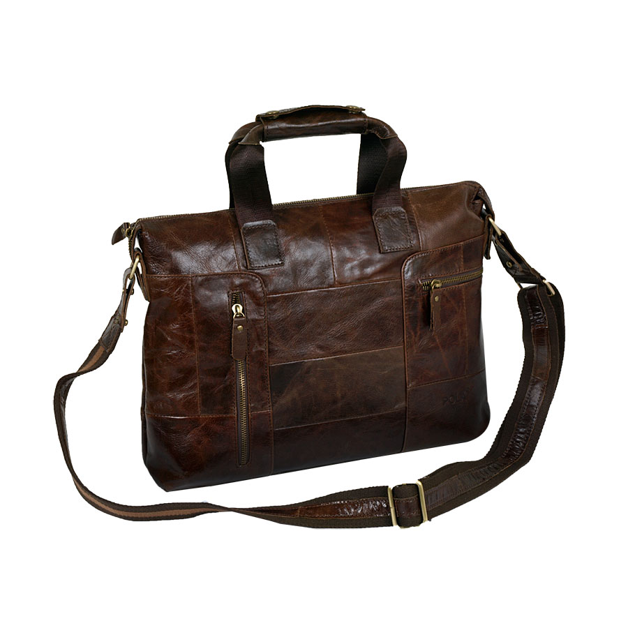 Мужская сумка из натуральной кожи POLA 1011 Coffee