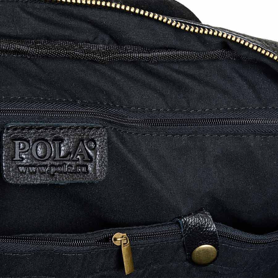 Мужская кожаная сумка для документов А4 и ноутбука POLA 0121 Black