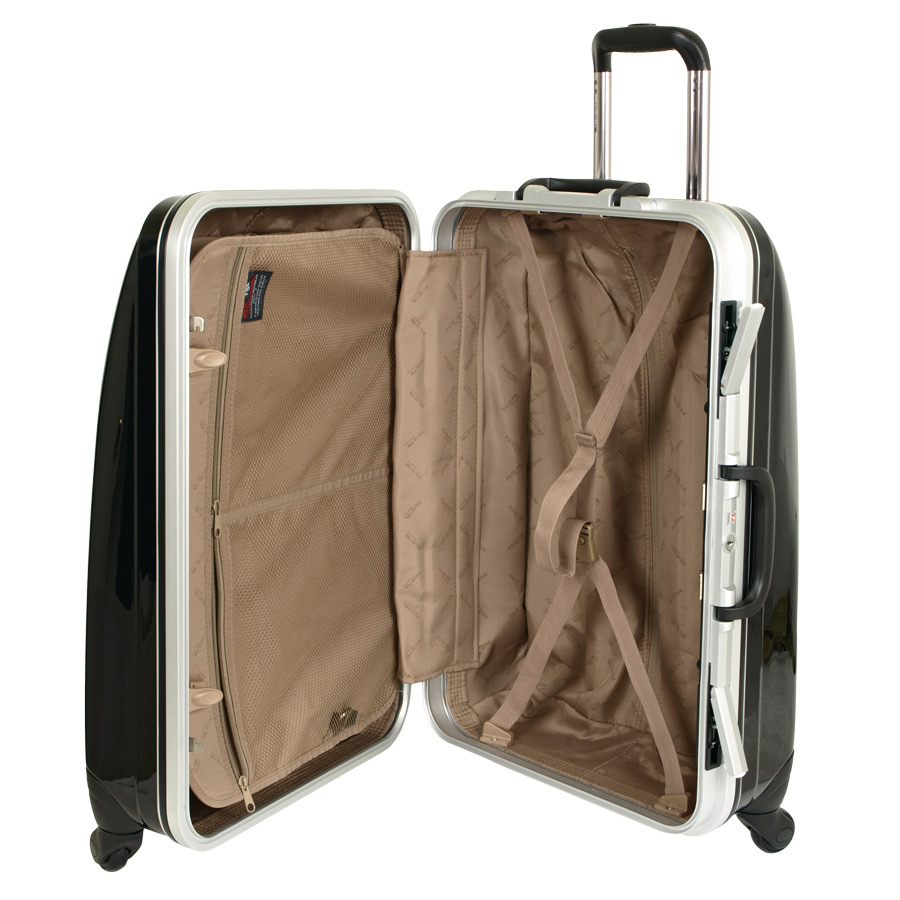 Чемодан-кейс на защелках средний POLAR P1123-25" Black