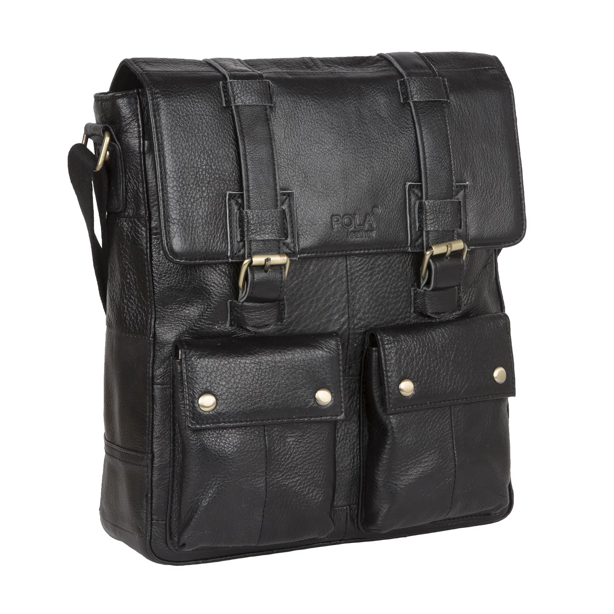 Кожаная сумка-планшет POLA 15812 Black