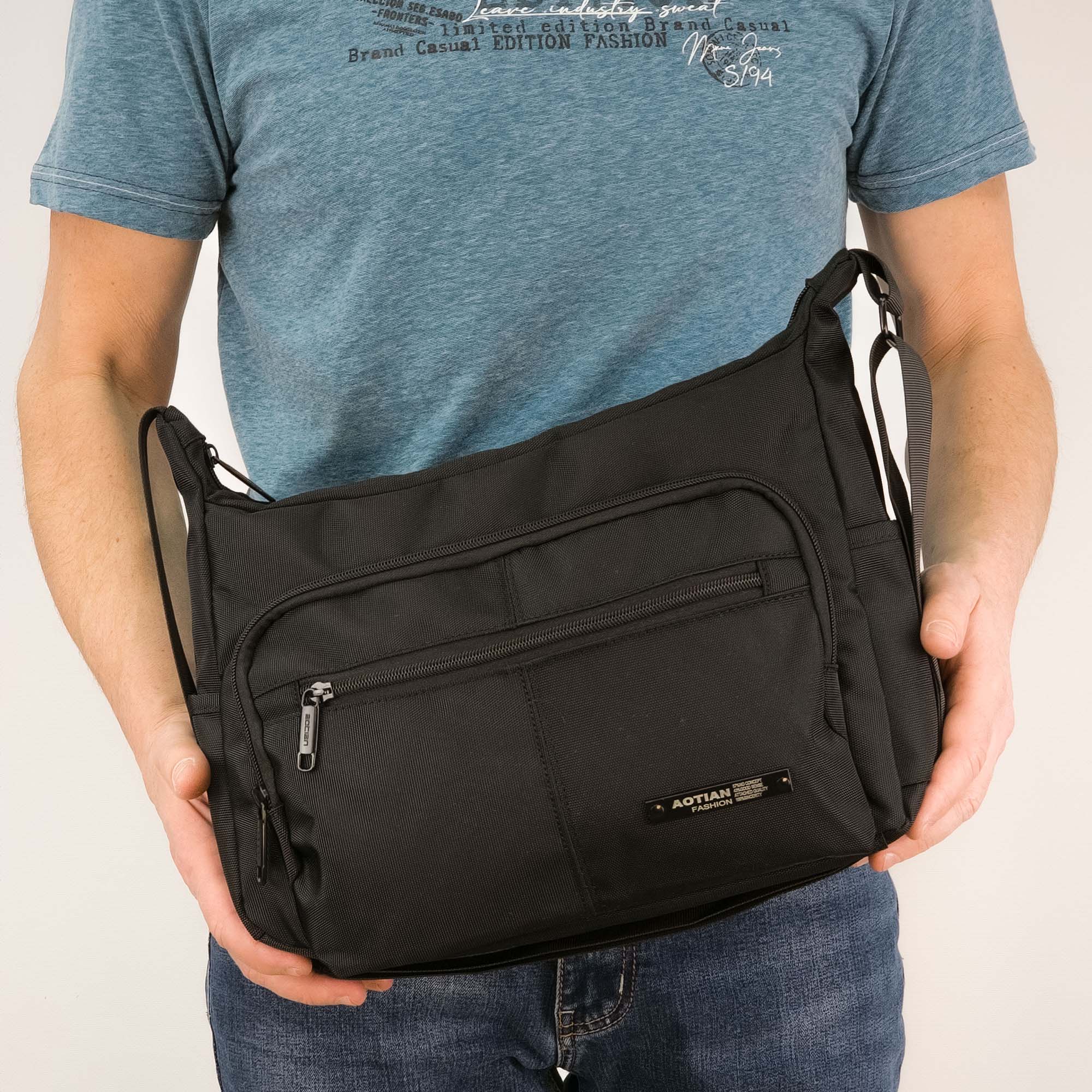 Сумка на плечо унисекс AOTIAN 20803 Black