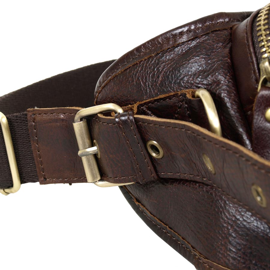 Кожаная сумка на пояс POLAR 21587 Coffee