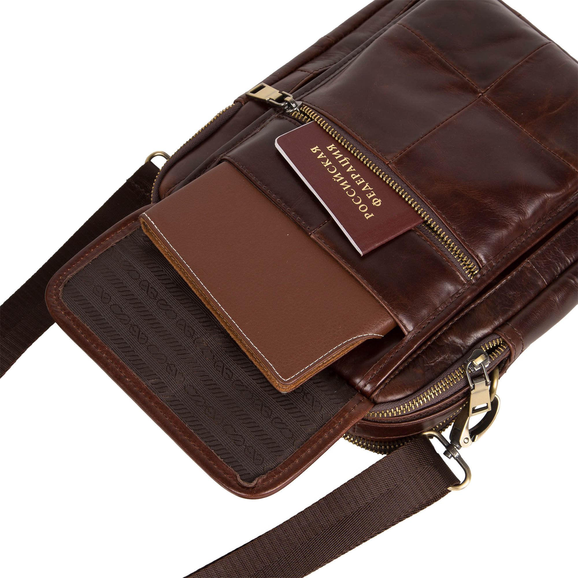 Мужская кожаная сумка POLAR 812166-9 Brown