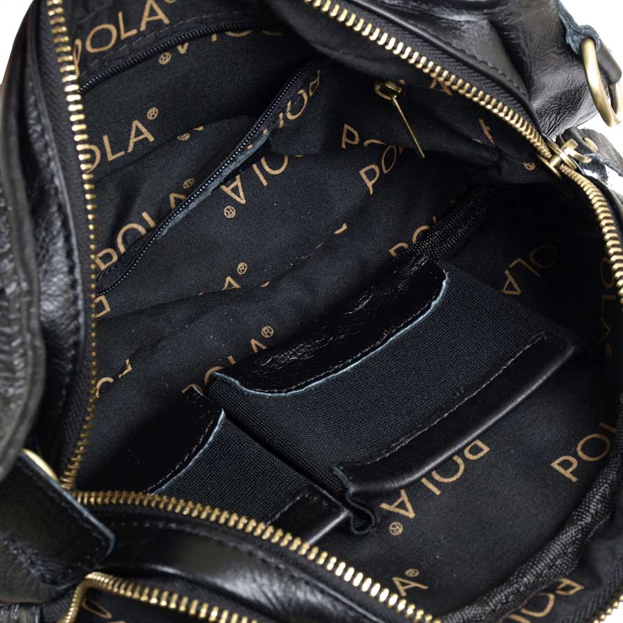 Кожаная сумка на пояс POLAR 21587 Black