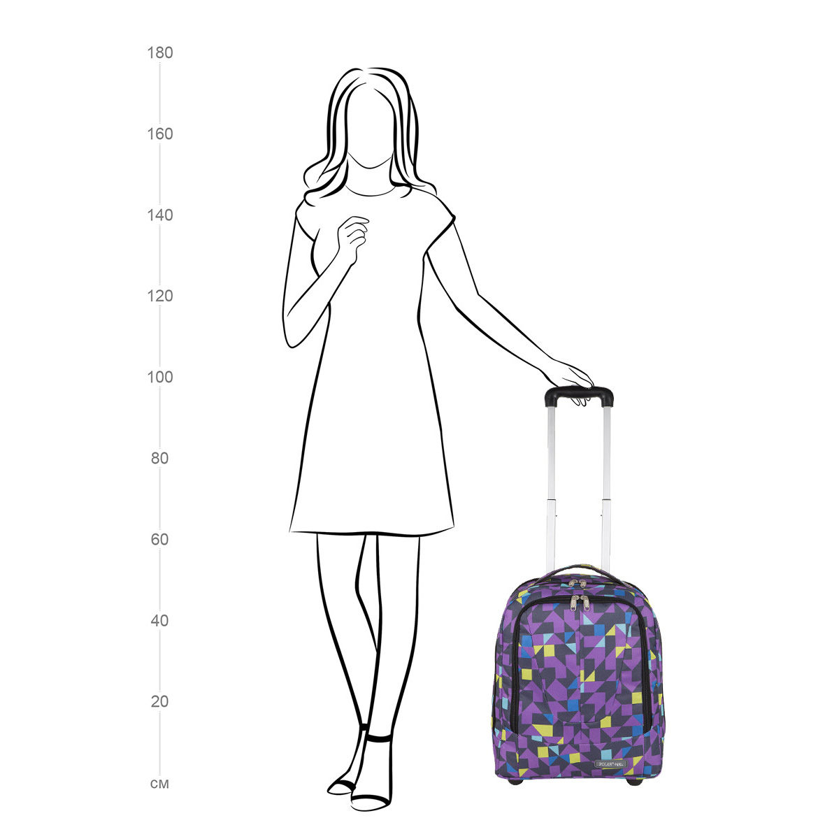 Чемодан-рюкзак на колесах POLAR П7111 Grey