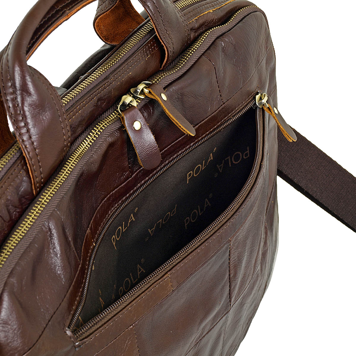 Мужская сумка для документов А4 и ноутбука POLA 0121 Brown