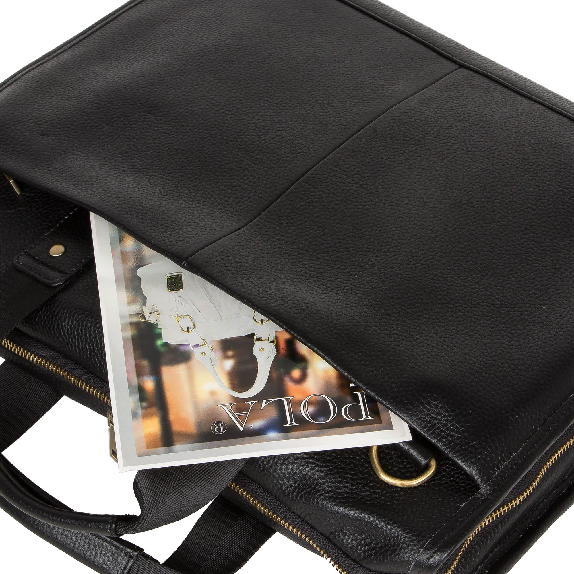 Портфель-папка из натуральной кожи POLA 5191 Black