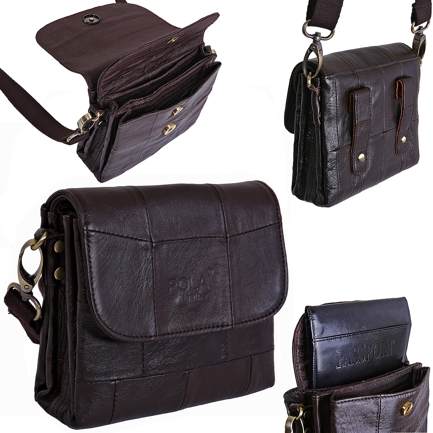 Сумка на плечо с креплением на ремень POLA 9035 Brown