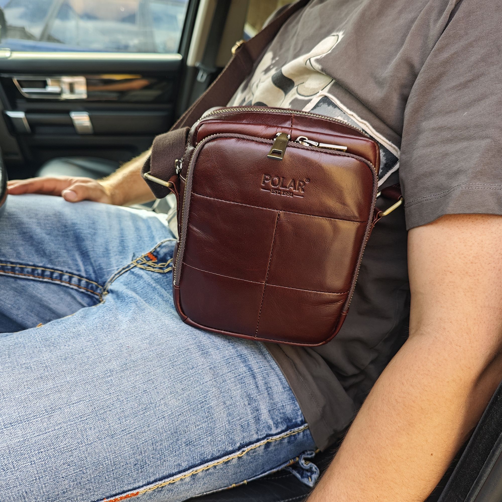 Мужская кожаная сумка POLA 0605 Coffee