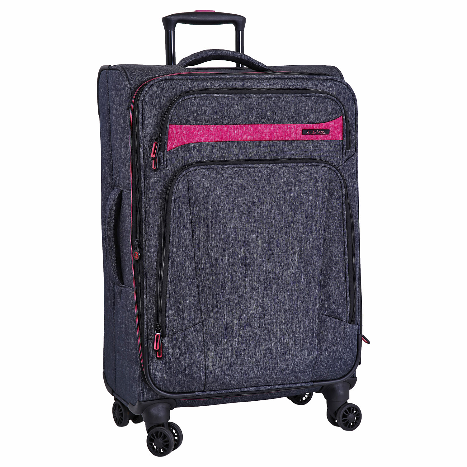 Суперлегкий чемодан среднего размера POLAR Р18А13-23" Black