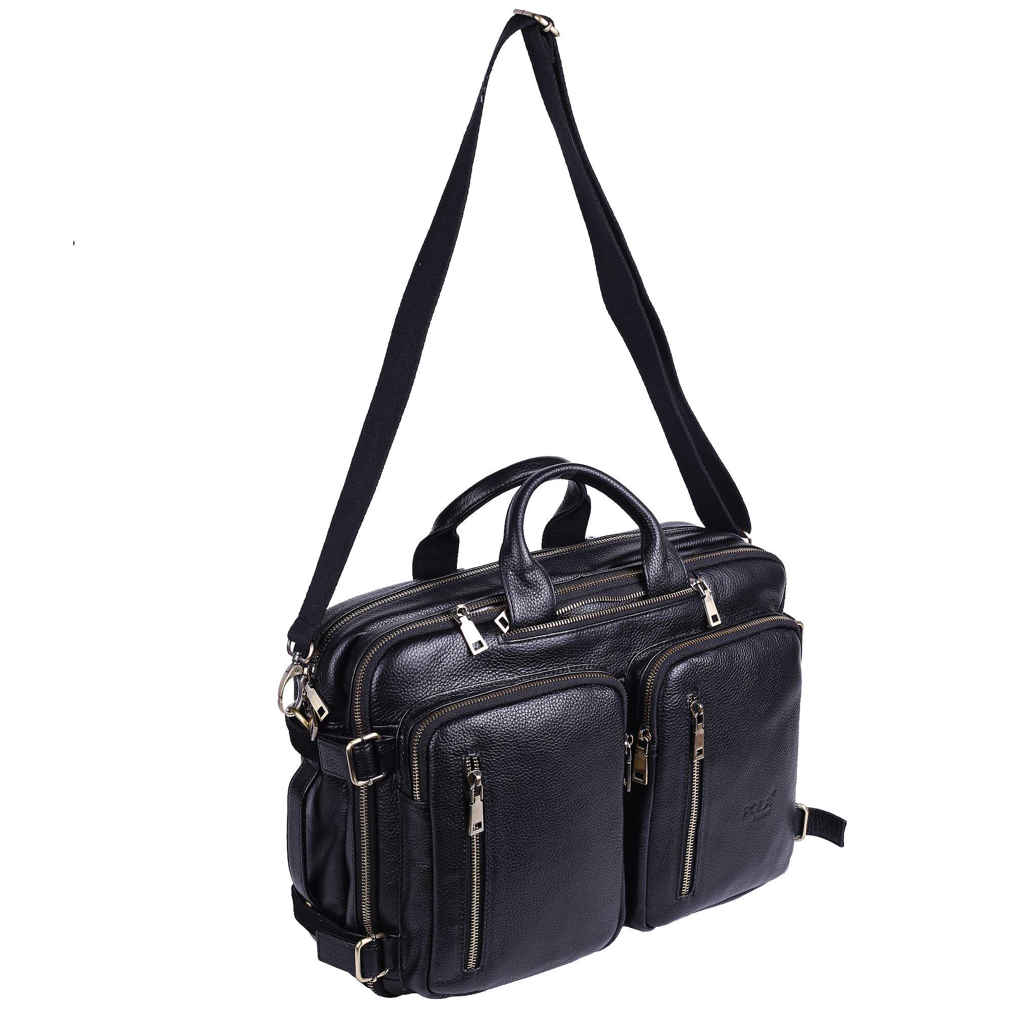 Сумка-рюкзак из натуральной кожи POLA 6031 Black